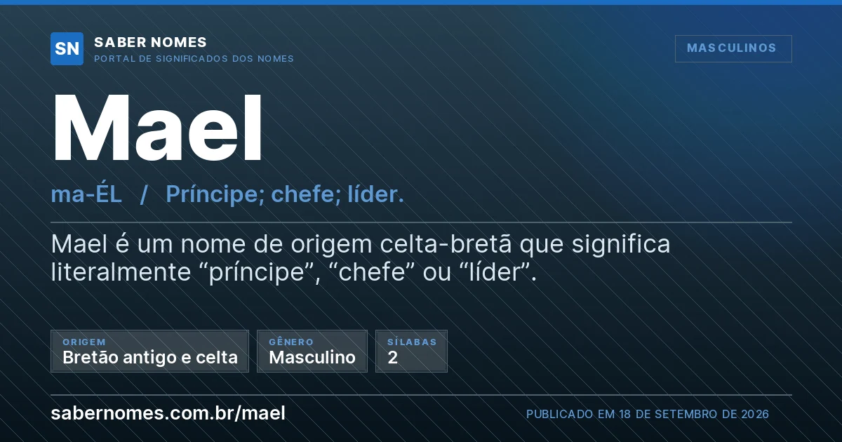 Imagem com o significado do nome Mael