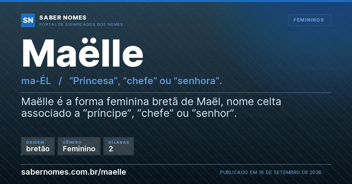 Imagem com o significado do nome Maëlle