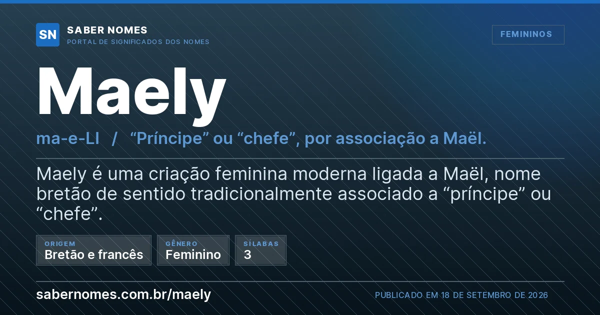 Imagem com o significado do nome Maely