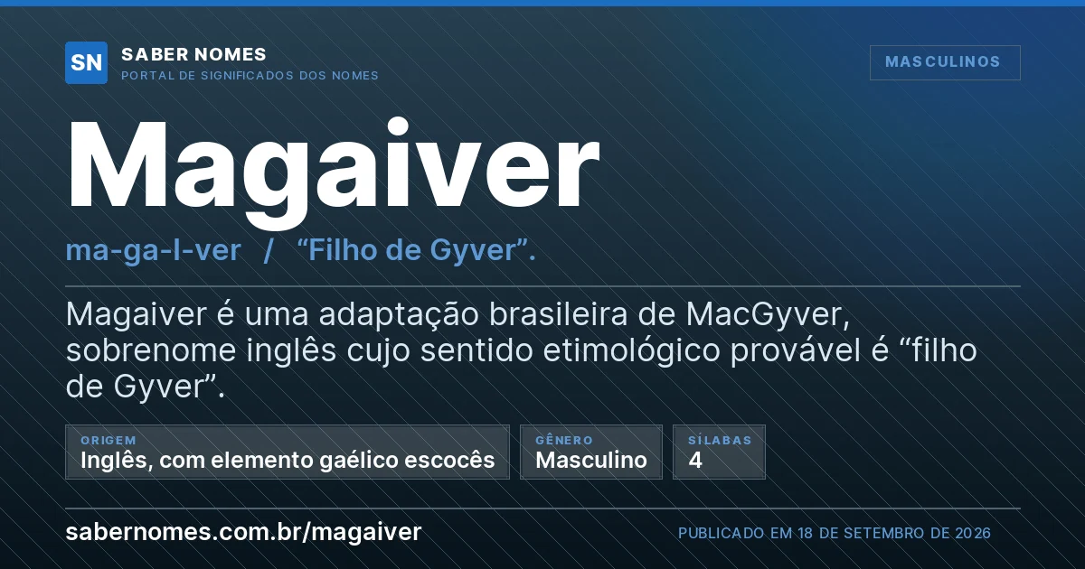 Imagem com o significado do nome Magaiver