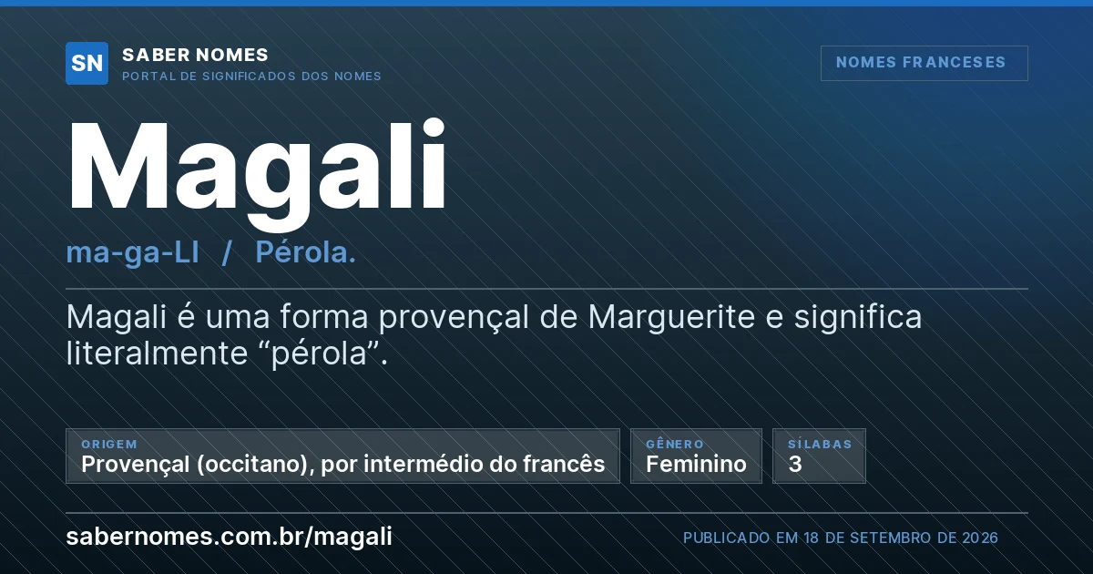 Imagem com o significado do nome Magali