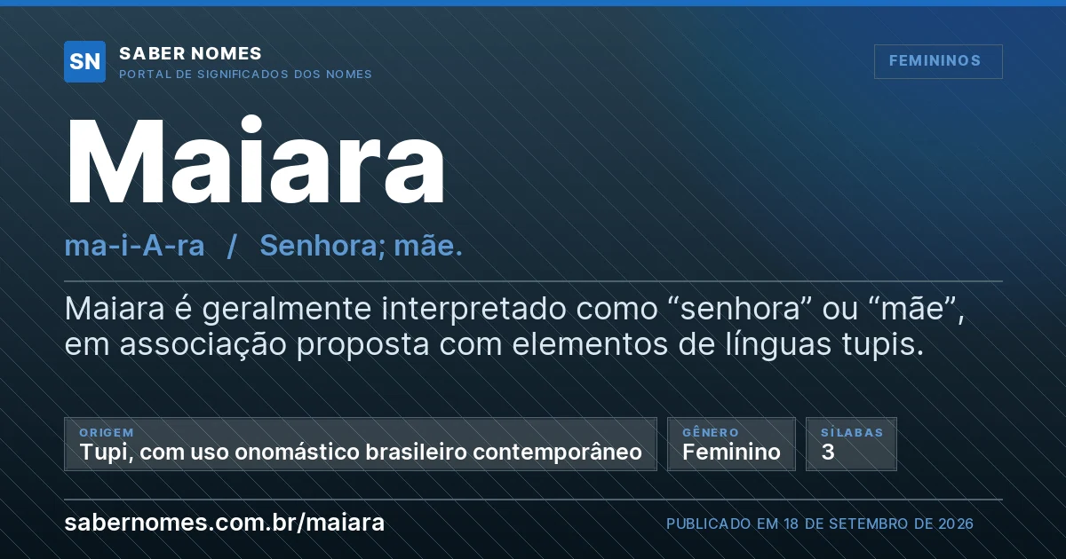 Imagem com o significado do nome Maiara