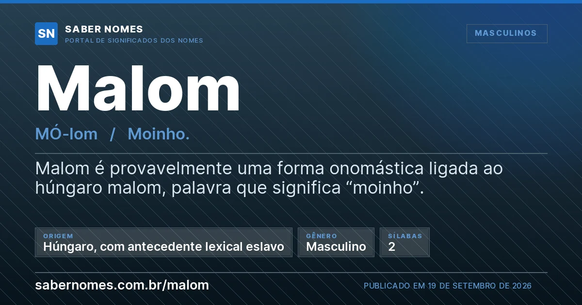 Imagem com o significado do nome Malom