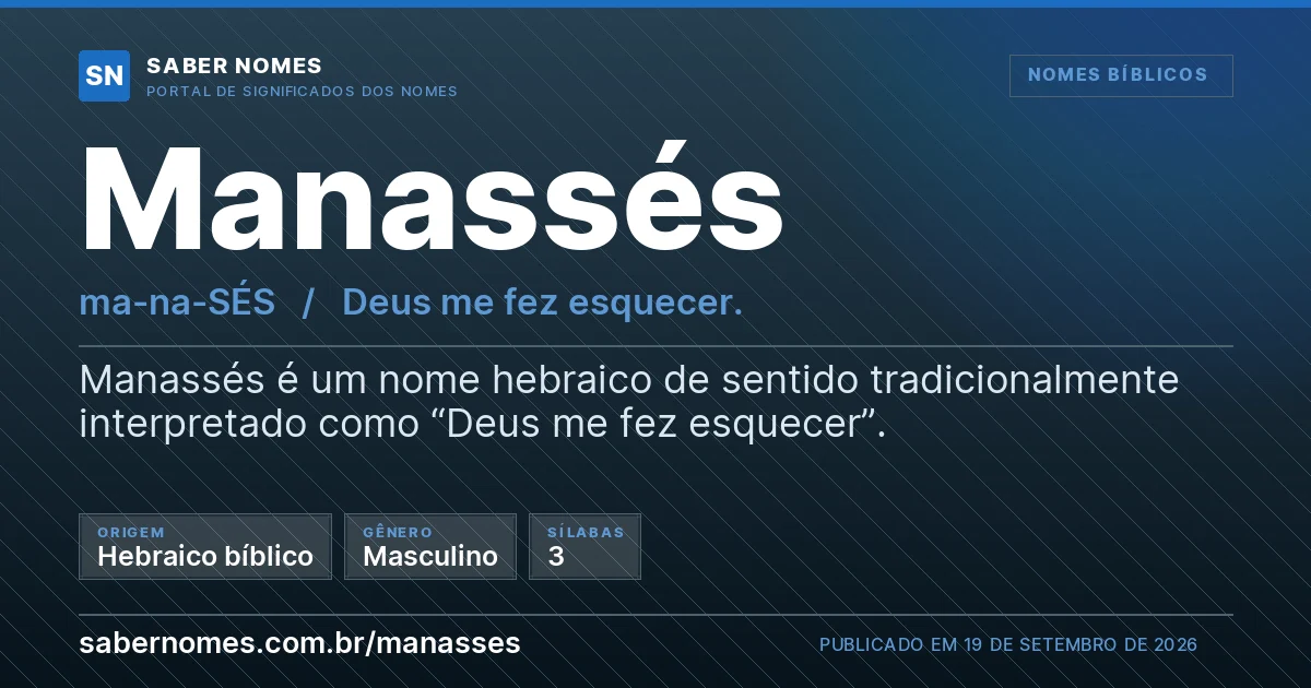 Imagem com o significado do nome Manassés