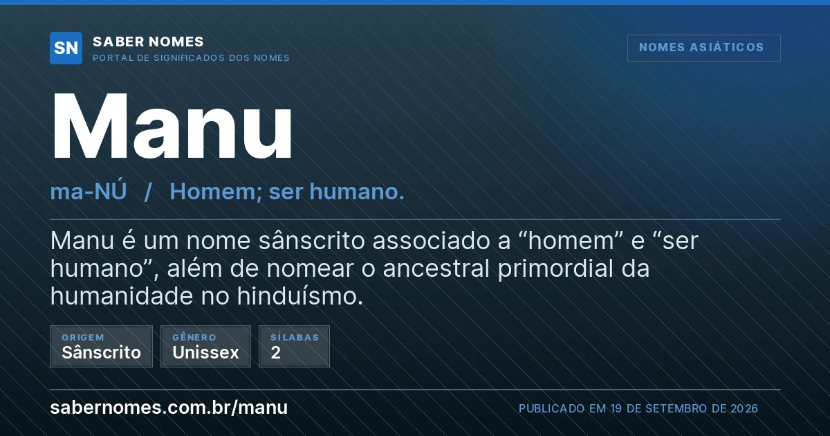 Imagem com o significado do nome Manu