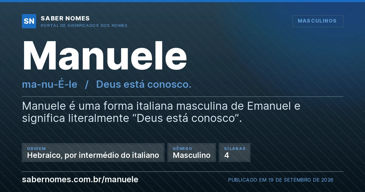 Imagem com o significado do nome Manuele