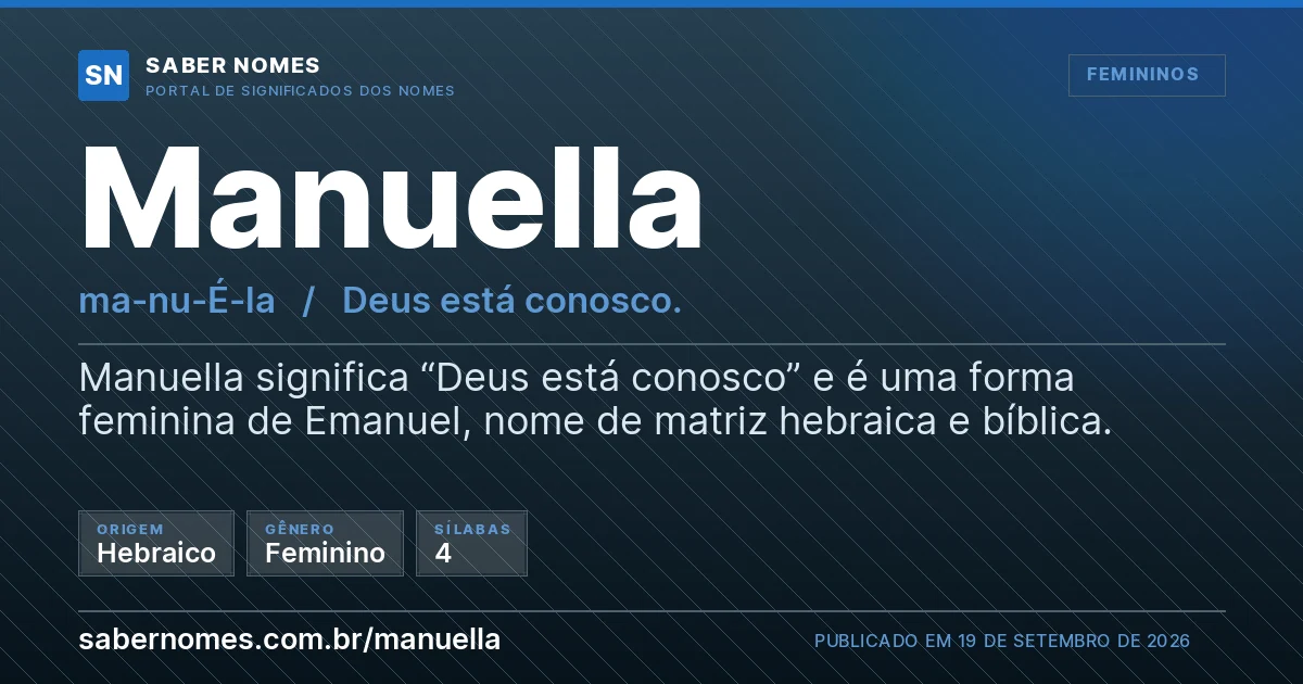 Imagem com o significado do nome Manuella