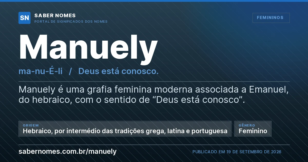 Imagem com o significado do nome Manuely