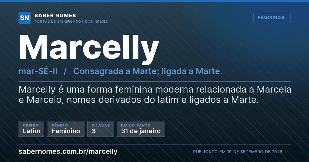 Imagem com o significado do nome Marcelly