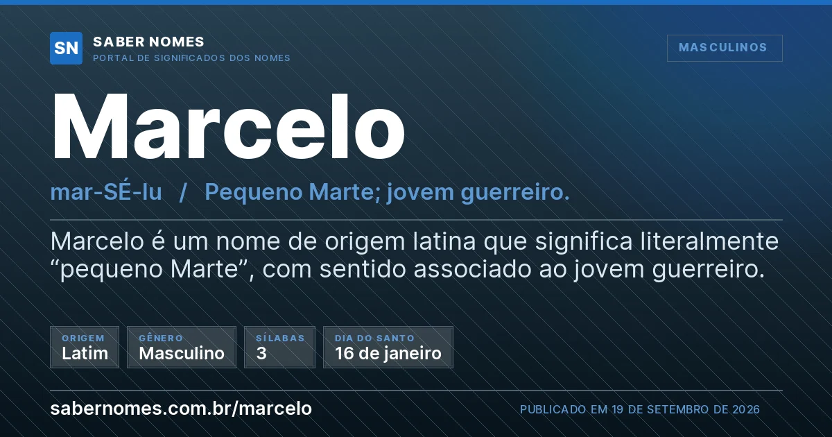 Imagem com o significado do nome Marcelo