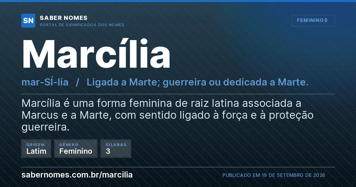 Imagem com o significado do nome Marcília