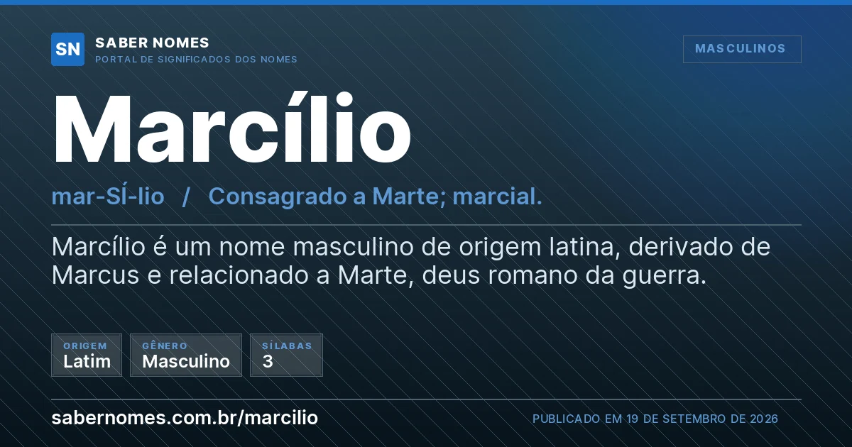 Imagem com o significado do nome Marcílio