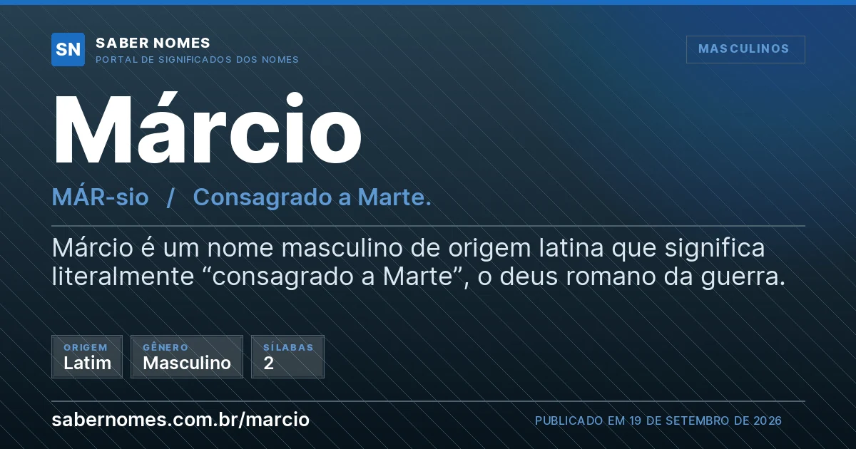 Imagem com o significado do nome Márcio