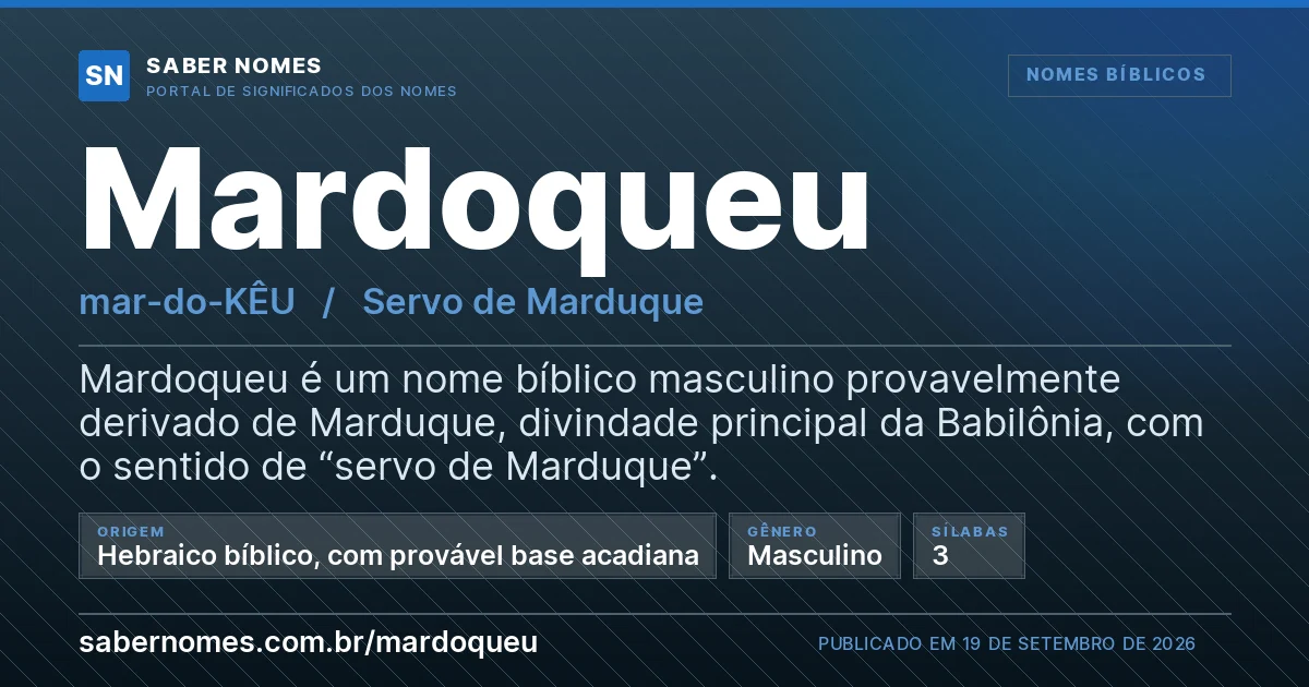 Imagem com o significado do nome Mardoqueu