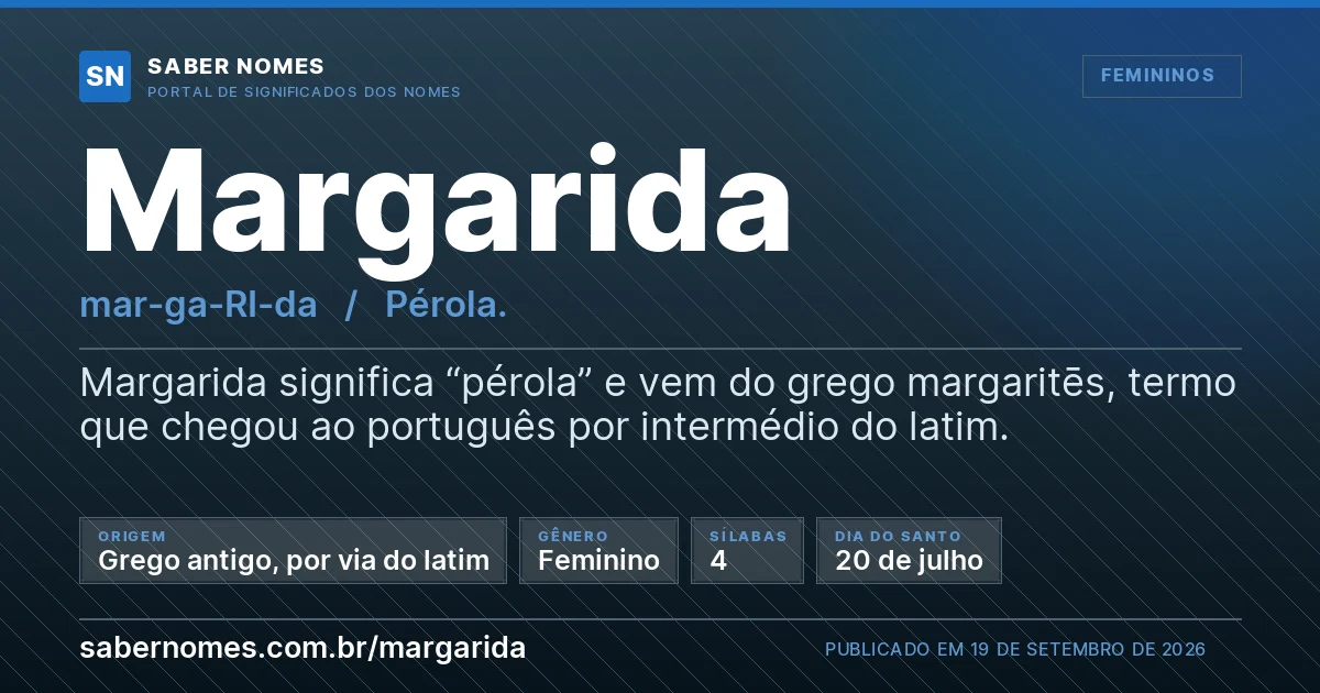 Imagem com o significado do nome Margarida