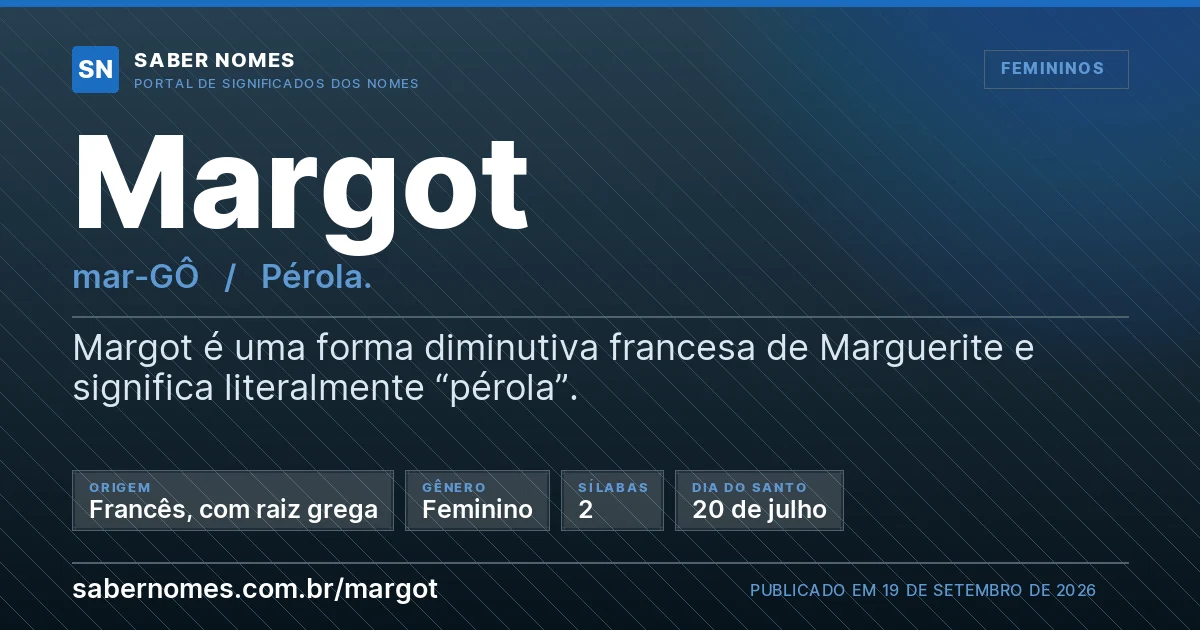 Imagem com o significado do nome Margot