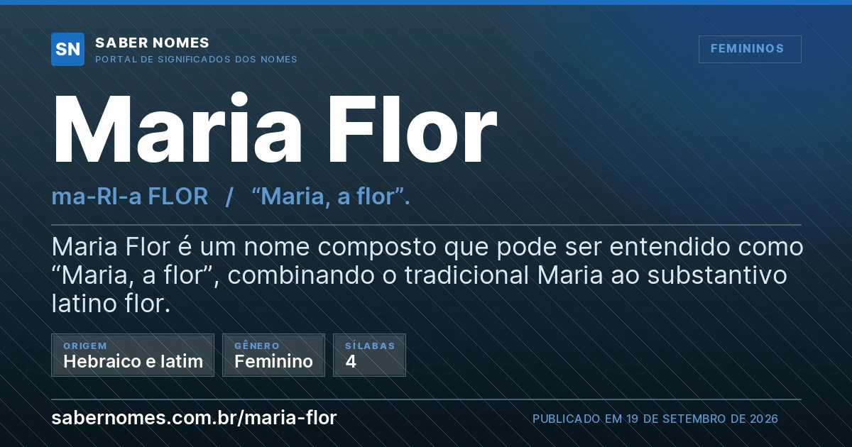 Imagem com o significado do nome Maria Flor