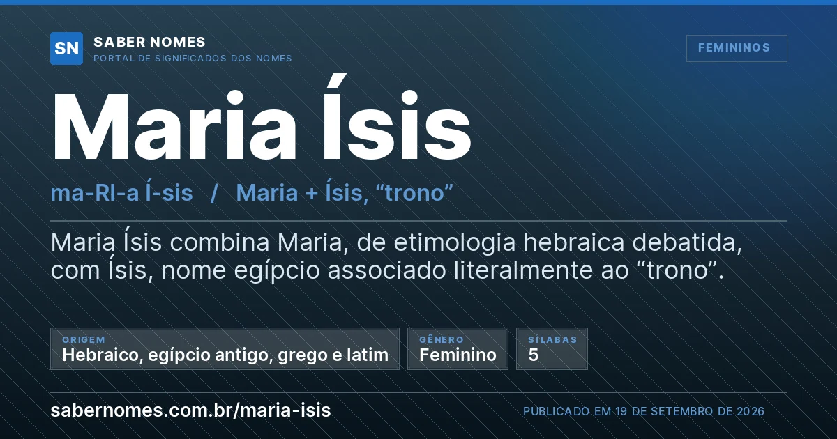 Imagem com o significado do nome Maria Ísis