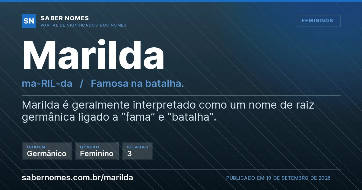 Imagem com o significado do nome Marilda