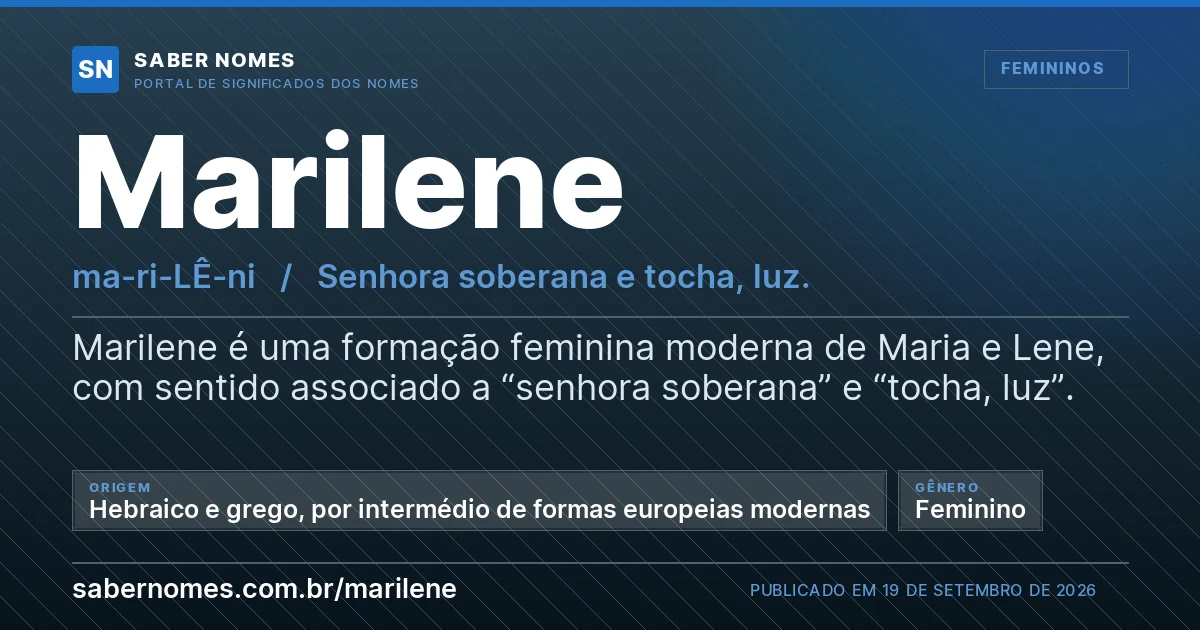 Imagem com o significado do nome Marilene