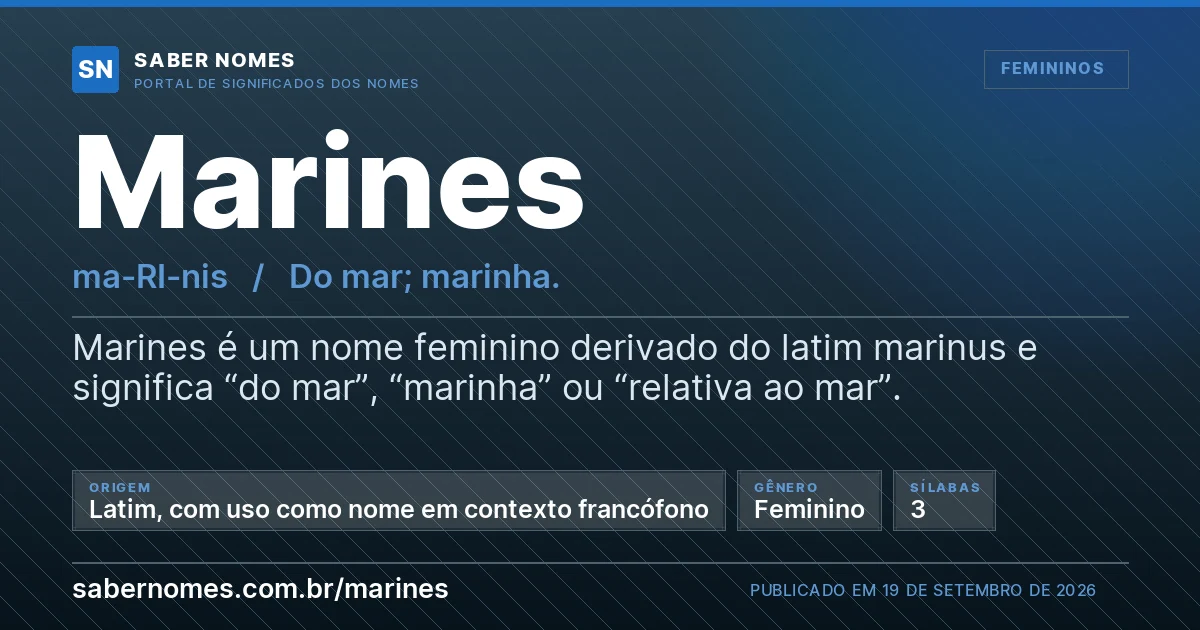 Imagem com o significado do nome Marines