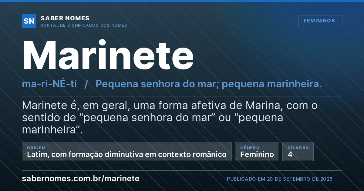 Imagem com o significado do nome Marinete