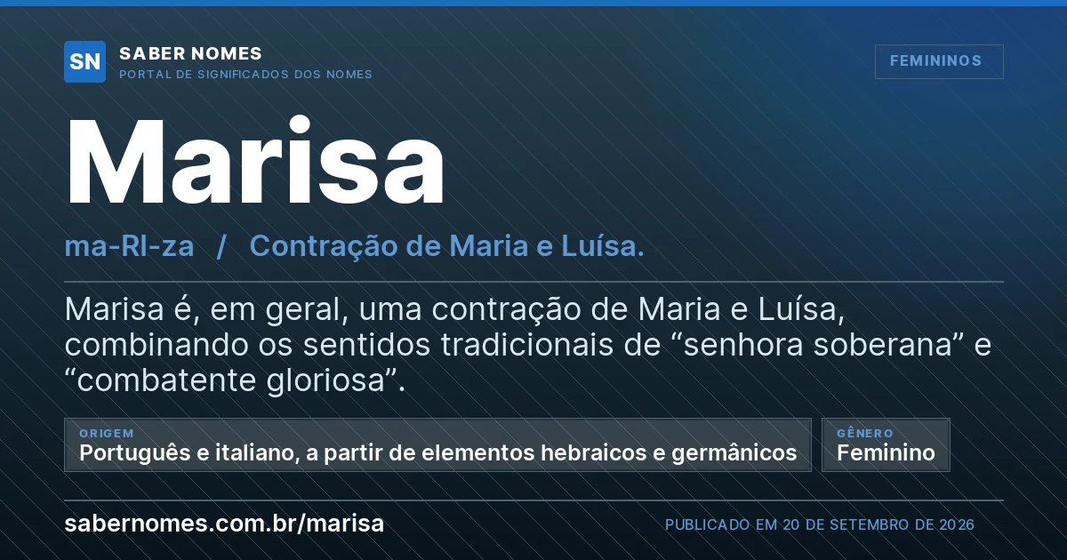 Imagem com o significado do nome Marisa