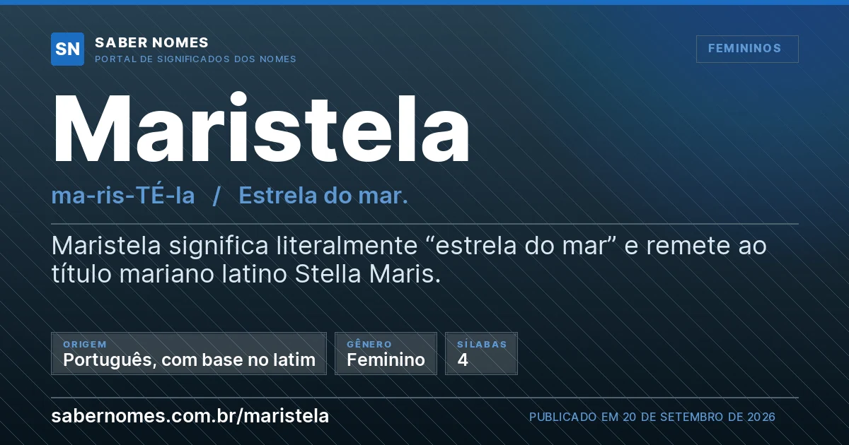 Imagem com o significado do nome Maristela