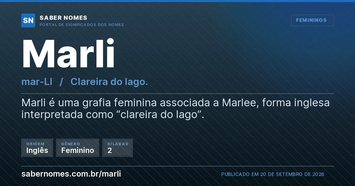 Imagem com o significado do nome Marli