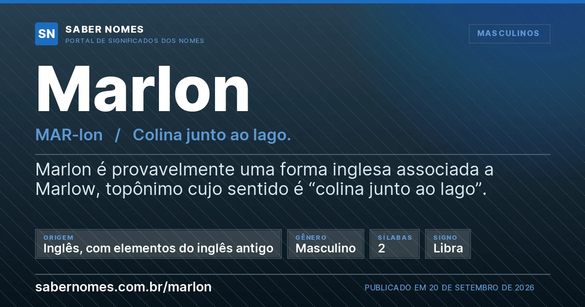 Imagem com o significado do nome Marlon