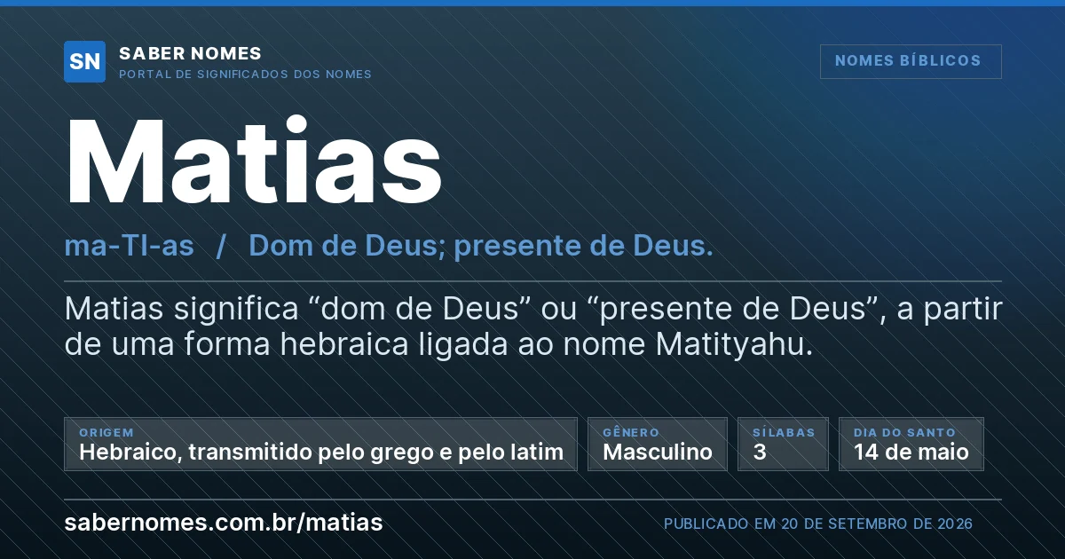 Imagem com o significado do nome Matias