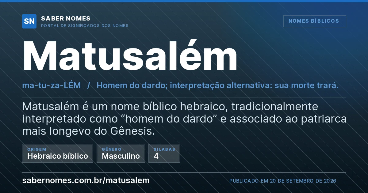 Imagem com o significado do nome Matusalém