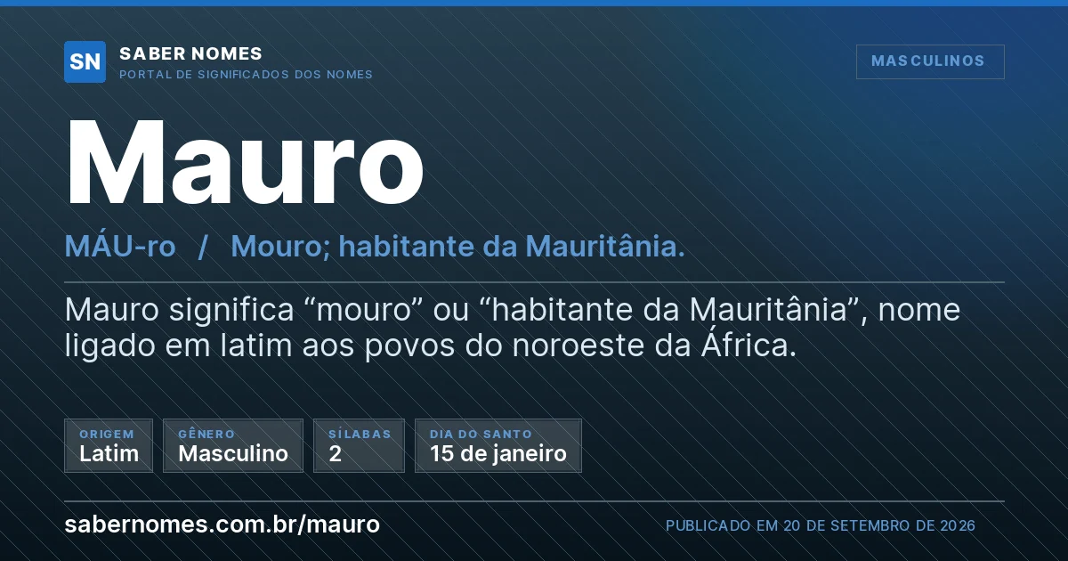 Imagem com o significado do nome Mauro
