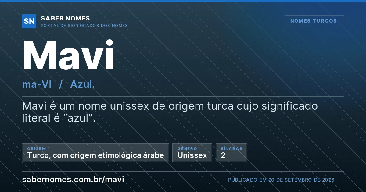 Imagem com o significado do nome Mavi