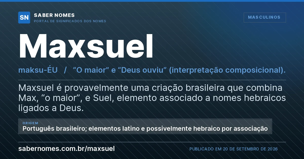 Imagem com o significado do nome Maxsuel