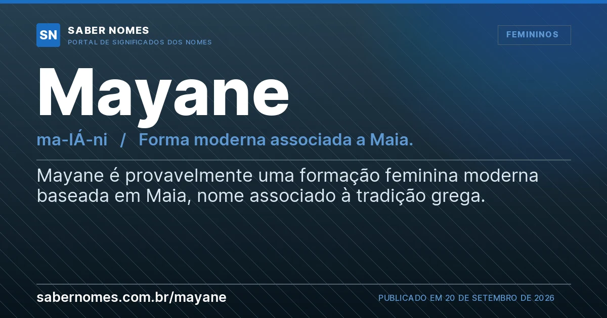 Imagem com o significado do nome Mayane
