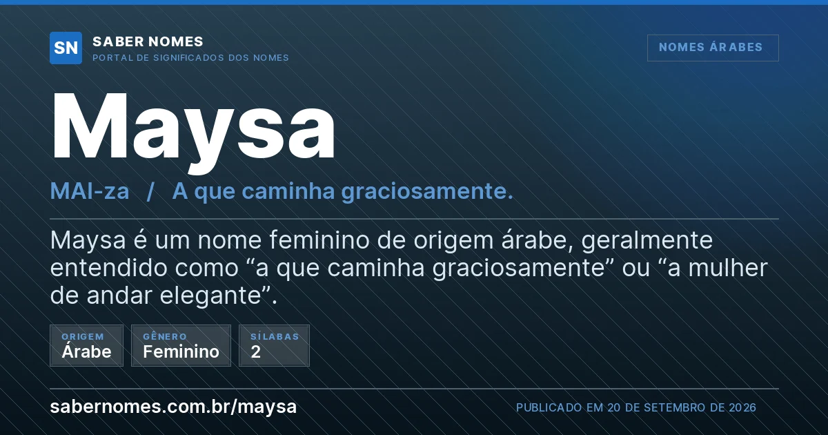 Imagem com o significado do nome Maysa