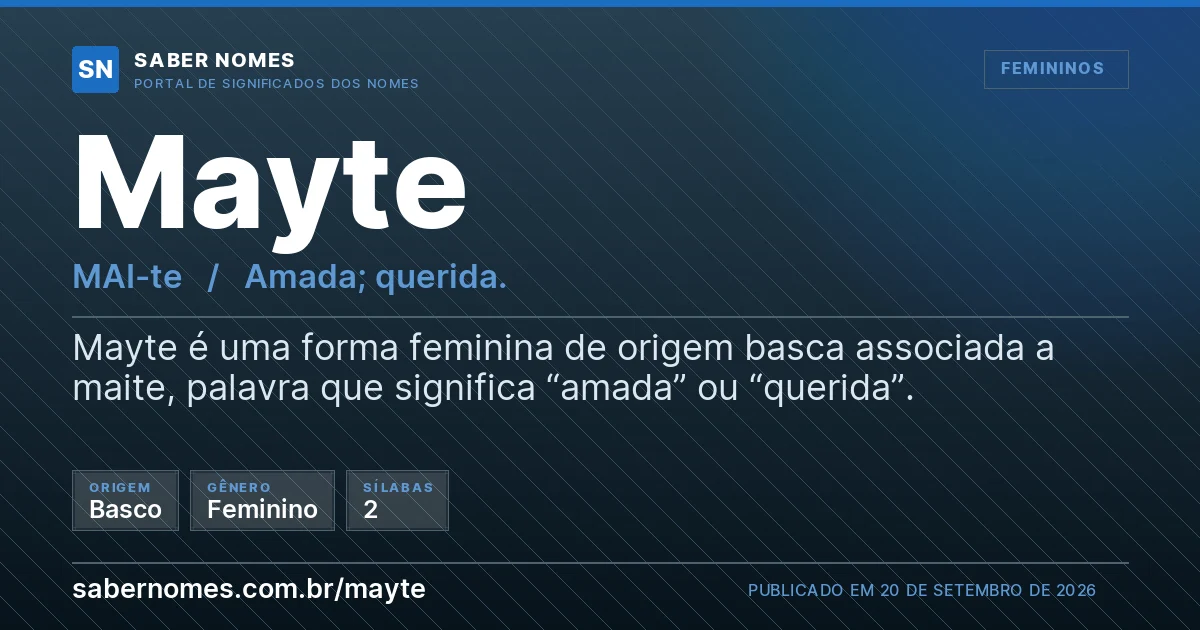 Imagem com o significado do nome Mayte