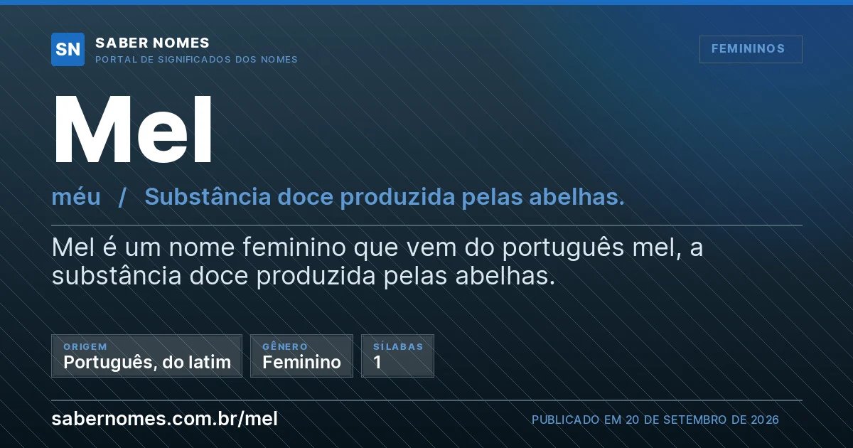Imagem com o significado do nome Mel