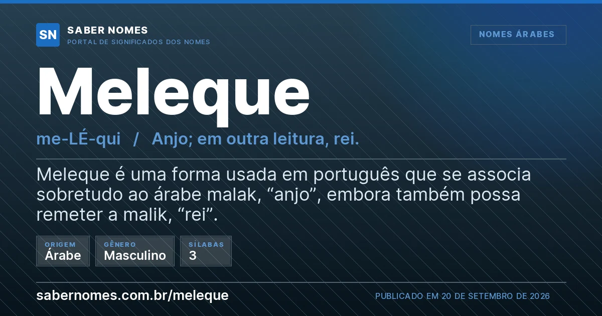 Imagem com o significado do nome Meleque