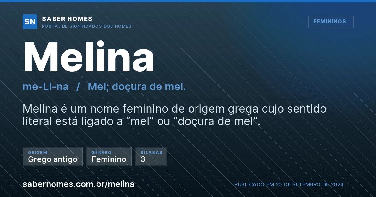 Imagem com o significado do nome Melina