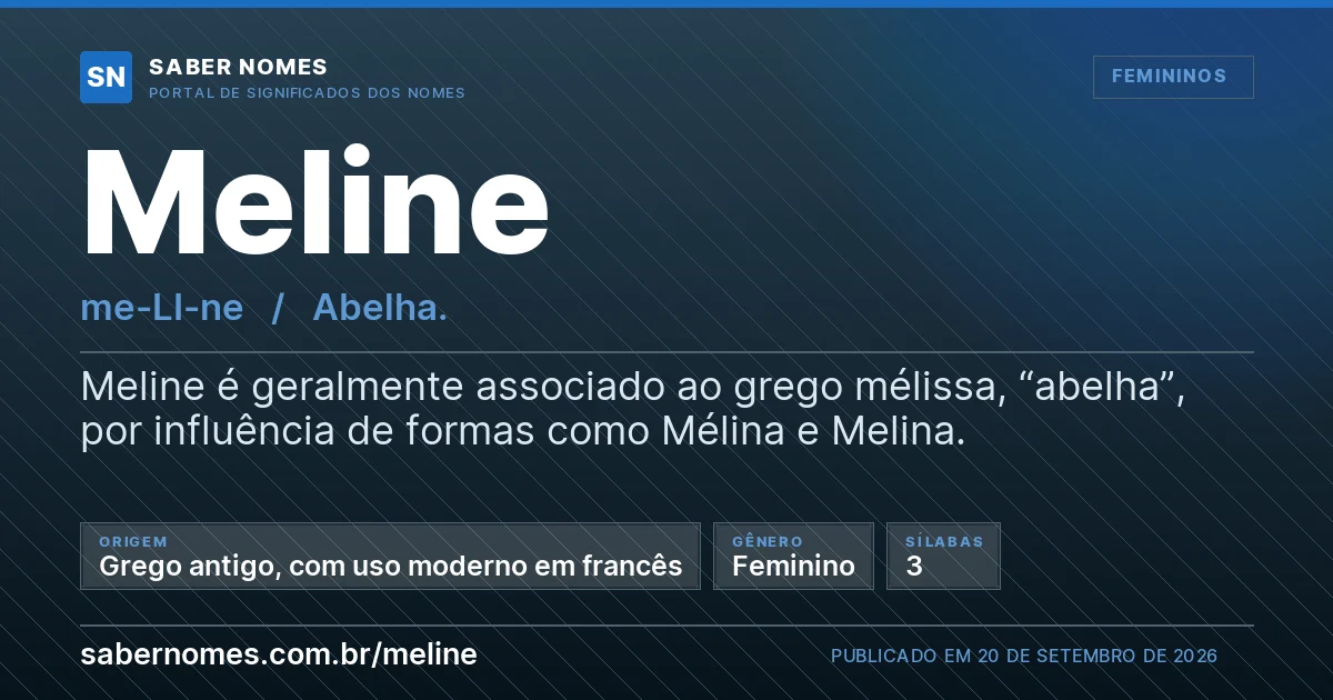 Imagem com o significado do nome Meline