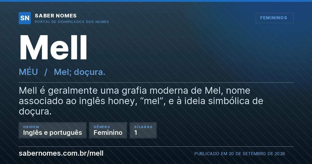 Imagem com o significado do nome Mell
