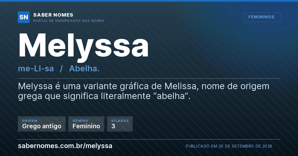 Imagem com o significado do nome Melyssa