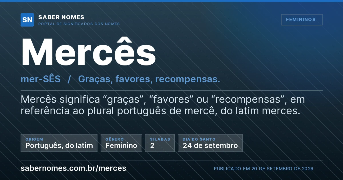 Imagem com o significado do nome Mercês