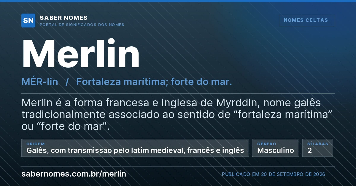 Imagem com o significado do nome Merlin