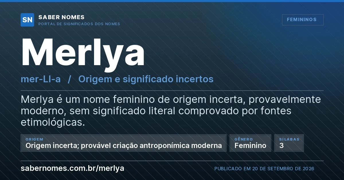 Imagem com o significado do nome Merlya