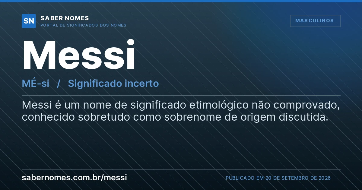 Imagem com o significado do nome Messi