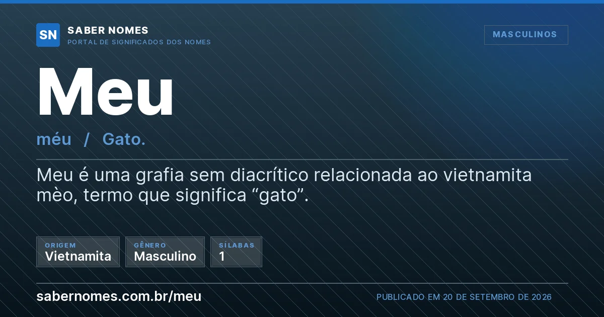 Imagem com o significado do nome Meu