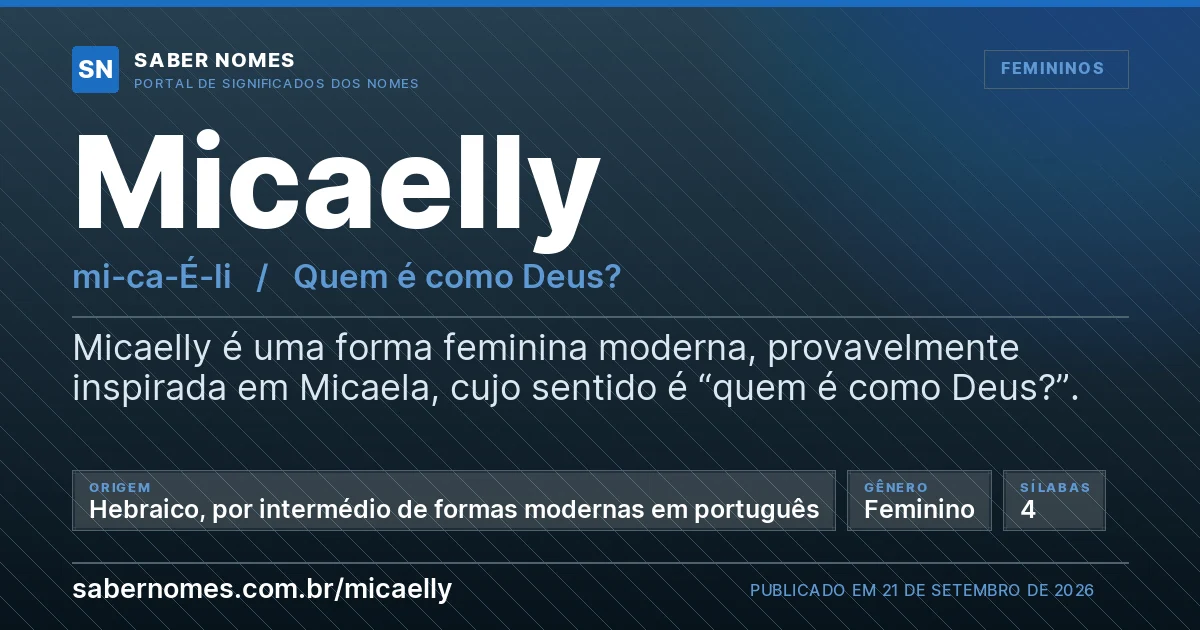 Imagem com o significado do nome Micaelly